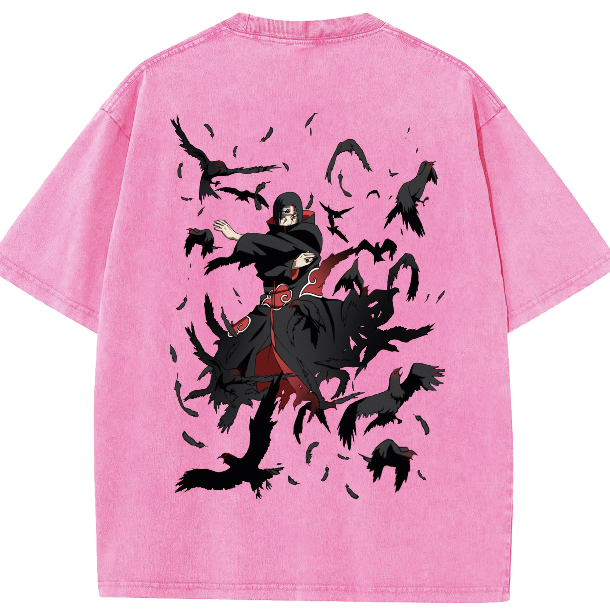 （画像用） NARUTO -ナルト- うちは イタチ Uchiha Itachi 綿100% ヴィンテージ風 半袖Tシャツ（背面プリント）